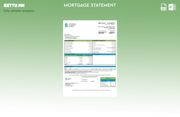Модерен стил Шаблон за извод на банкарска хипотека на стандардна банка на Хонг К
